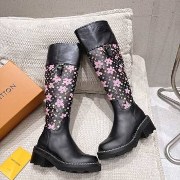 Louis Vuitton LV x TM Monogram Canvas and Leather High Boots 3.5cm with Buckle Black 2025 LV102202 (MD-251022016)