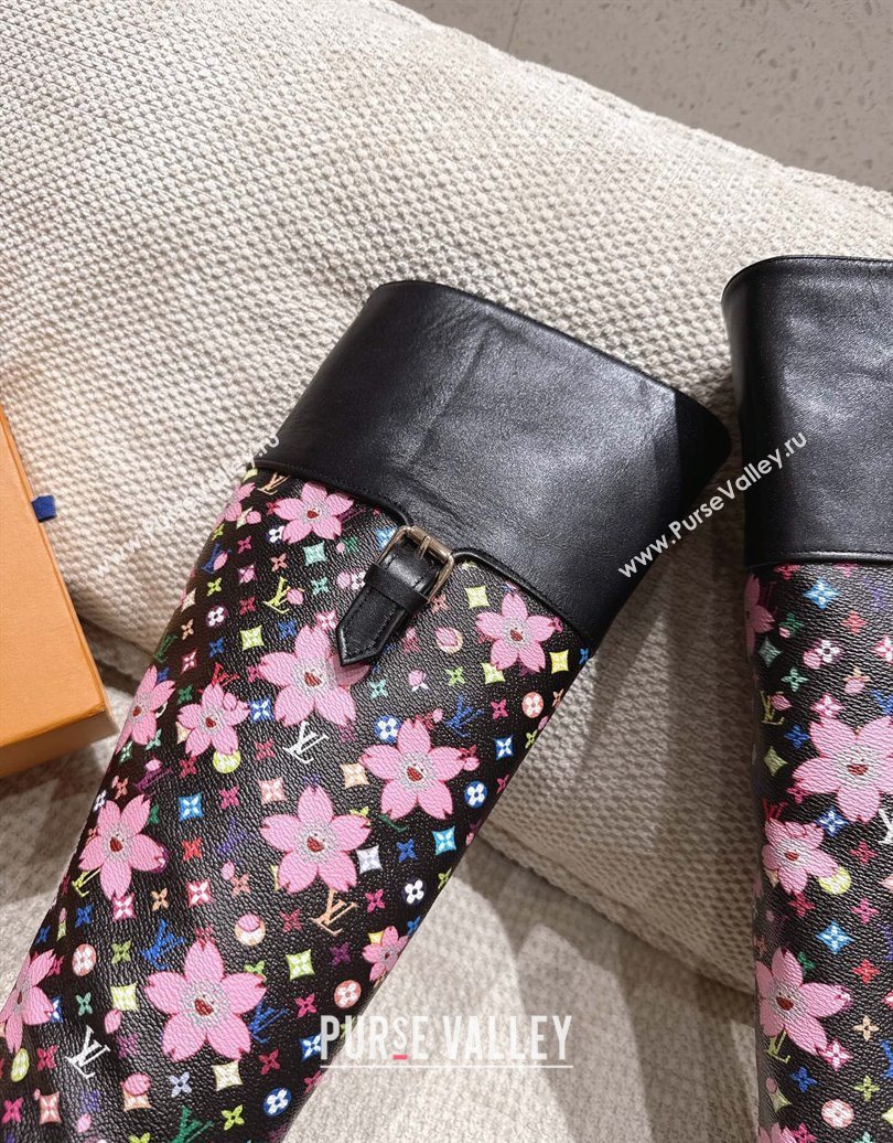 Louis Vuitton LV x TM Monogram Canvas and Leather High Boots 3.5cm with Buckle Black 2025 LV102202 (MD-251022016)