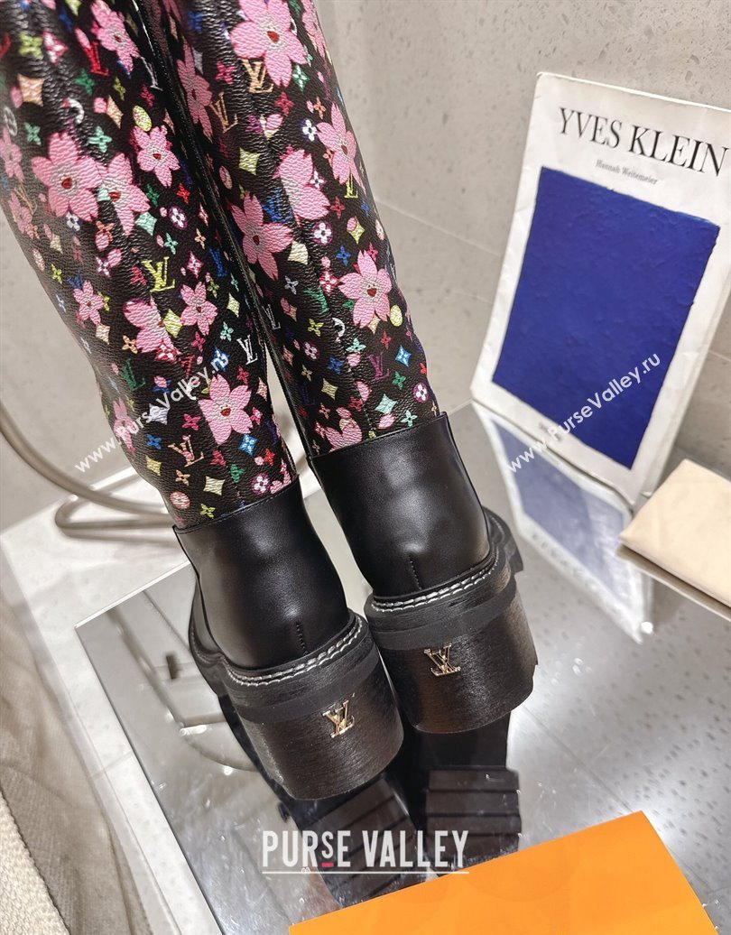 Louis Vuitton LV x TM Monogram Canvas and Leather High Boots 3.5cm with Buckle Black 2025 LV102202 (MD-251022016)