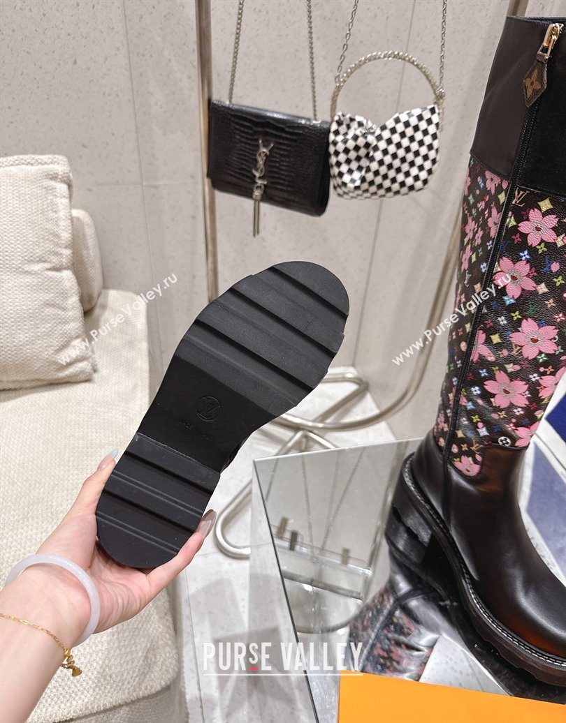 Louis Vuitton LV x TM Monogram Canvas and Leather High Boots 3.5cm with Buckle Black 2025 LV102202 (MD-251022016)