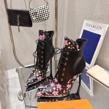 Louis Vuitton LV x TM Monogram Canvas and Leather Laced-up Ankle Boots 9cm Black 2025 LV102203 (MD-251022018)