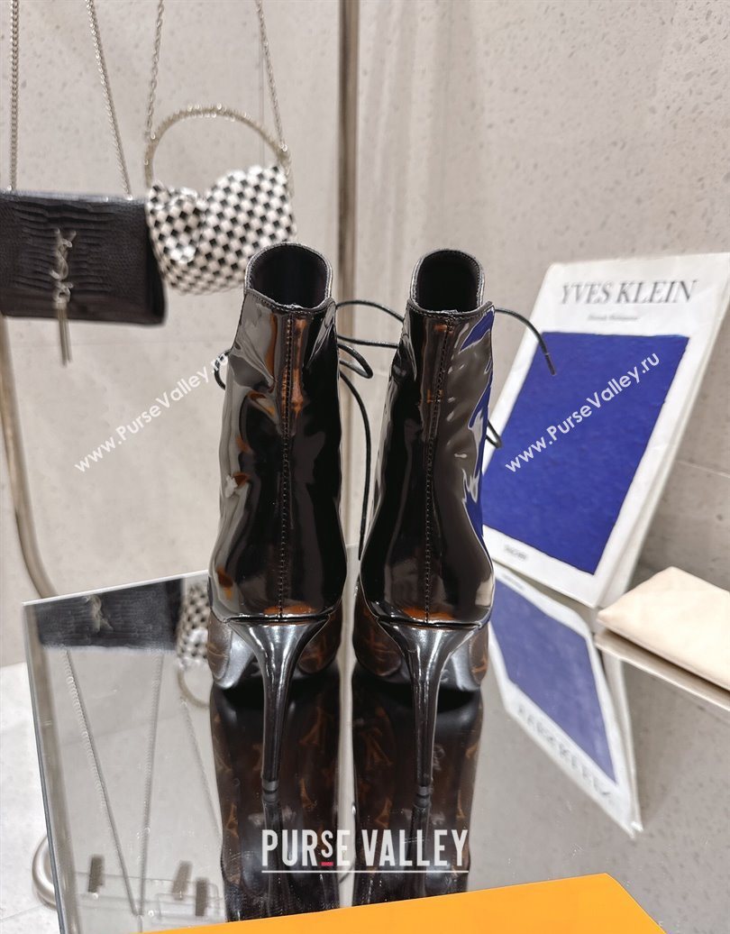 Louis Vuitton Monogram Canvas and Leather Laced-up Ankle Boots 9cm Brown/Black 2025 LV102203 (MD-251022022)