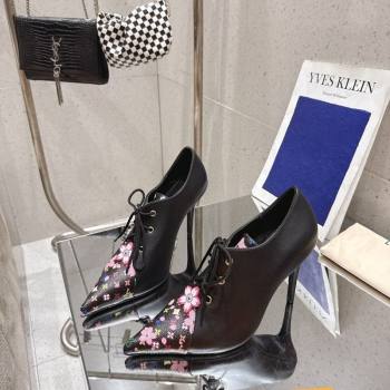 Louis Vuitton LV x TM Monogram Canvas and Calf Leather Laced-up Pumps 9cm Black 2025 LV102203 (MD-251022026)