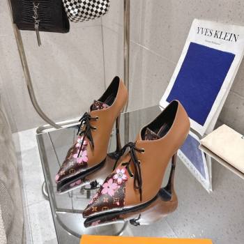 Louis Vuitton LV x TM Monogram Canvas and Leather Laced-up Pumps 9cm Brown 2025 LV102203 (MD-251022027)