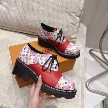 Louis Vuitton LV x TM Monogram Canvas and Leather Laced-up Shoes Red 2025 LV102204 (MD-251022036)