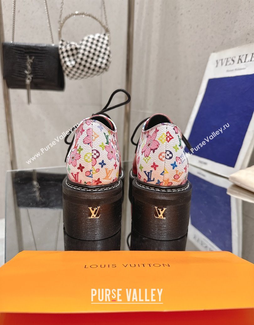 Louis Vuitton LV x TM Monogram Canvas and Leather Laced-up Shoes Red 2025 LV102204 (MD-251022036)
