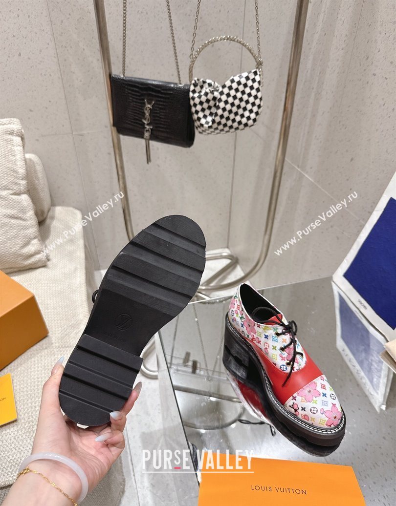 Louis Vuitton LV x TM Monogram Canvas and Leather Laced-up Shoes Red 2025 LV102204 (MD-251022036)