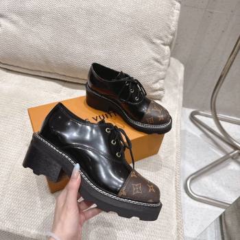 Louis Vuitton Monogram Canvas and Patent Leather Laced-up Shoes Black 2025 LV102204 (MD-251022038)