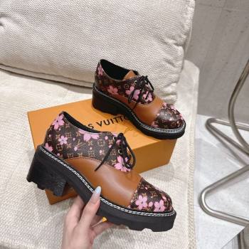 Louis Vuitton LV x TM Monogram Canvas and Leather Laced-up Shoes Brown/Cherry Pink 2025 LV102204 (MD-251022039)