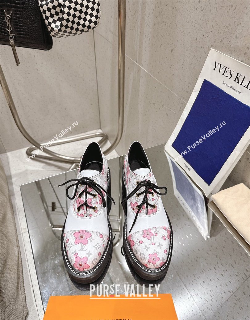 Louis Vuitton LV x TM Monogram Canvas and Leather Laced-up Shoes White 2025 LV102204 (MD-251022040)