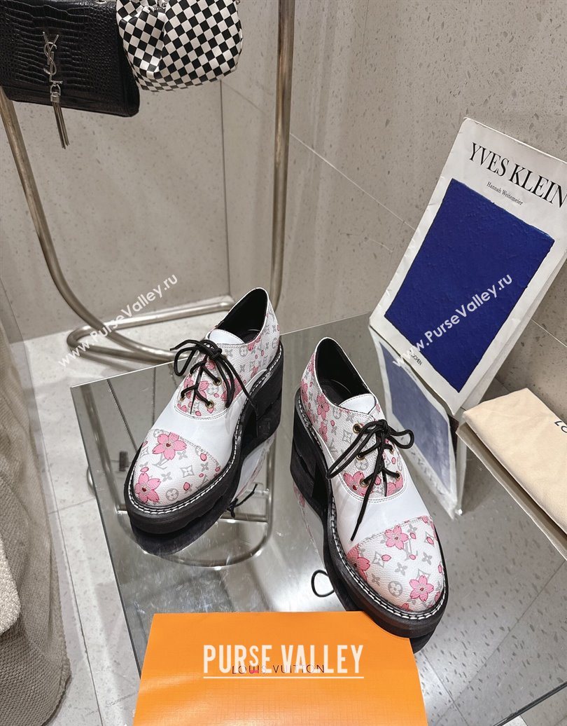 Louis Vuitton LV x TM Monogram Canvas and Leather Laced-up Shoes White 2025 LV102204 (MD-251022040)