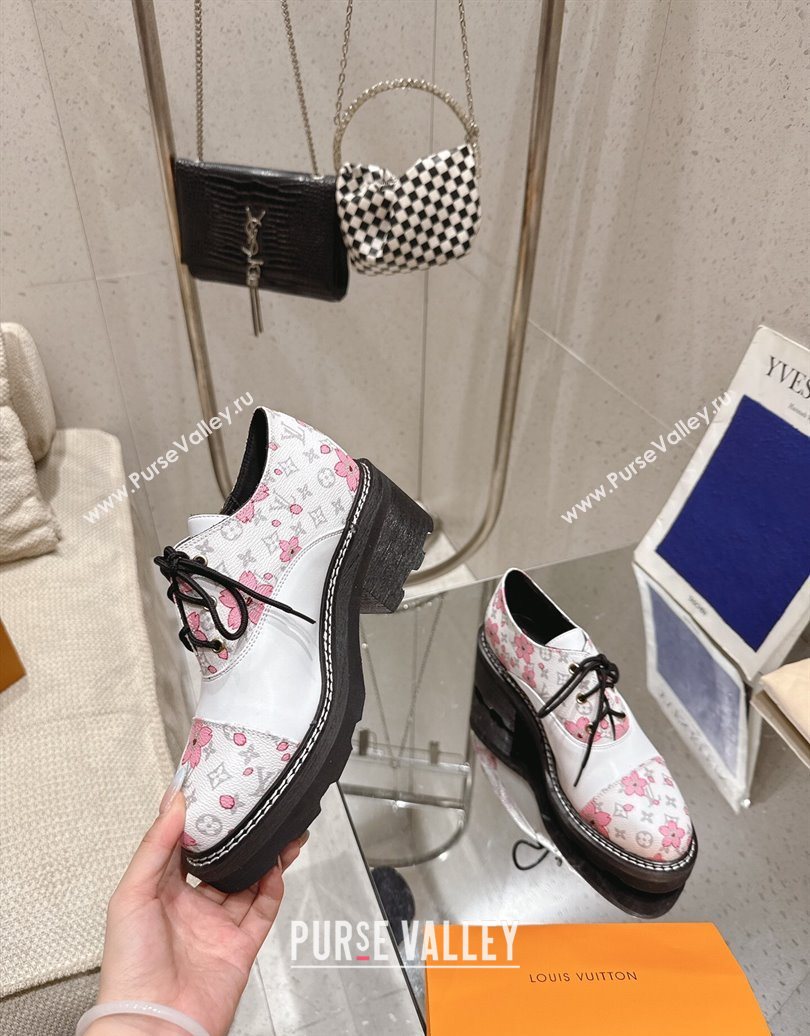 Louis Vuitton LV x TM Monogram Canvas and Leather Laced-up Shoes White 2025 LV102204 (MD-251022040)