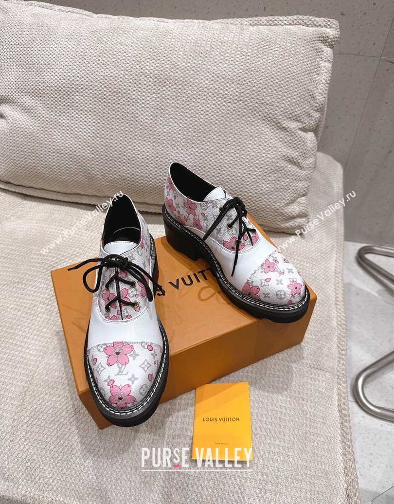 Louis Vuitton LV x TM Monogram Canvas and Leather Laced-up Shoes White 2025 LV102204 (MD-251022040)