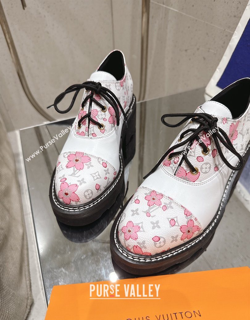 Louis Vuitton LV x TM Monogram Canvas and Leather Laced-up Shoes White 2025 LV102204 (MD-251022040)