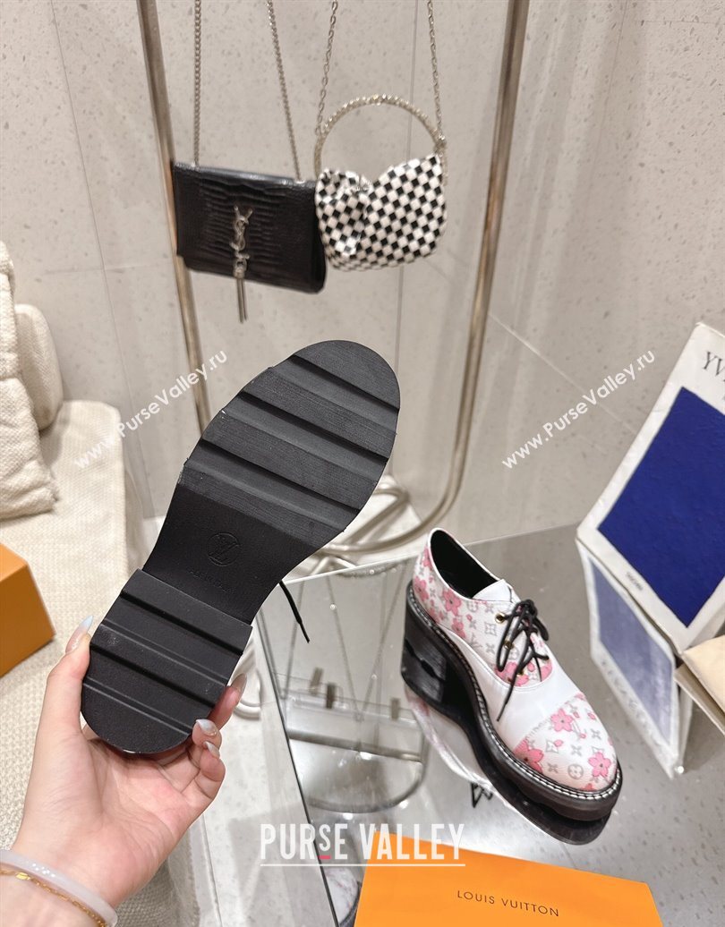 Louis Vuitton LV x TM Monogram Canvas and Leather Laced-up Shoes White 2025 LV102204 (MD-251022040)