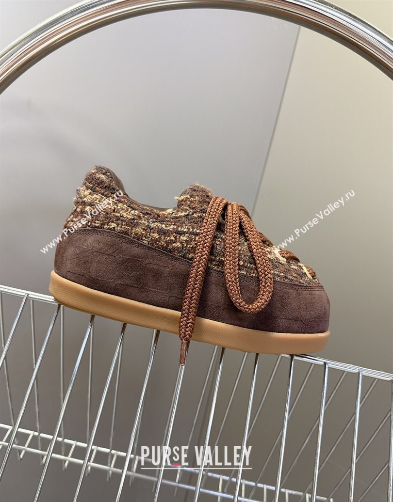 Louis Vuitton LV Yeti Lace Up Platform Shoe in Suede and Tweed Brown 1AIJDZ 2025 (MD-251022060)