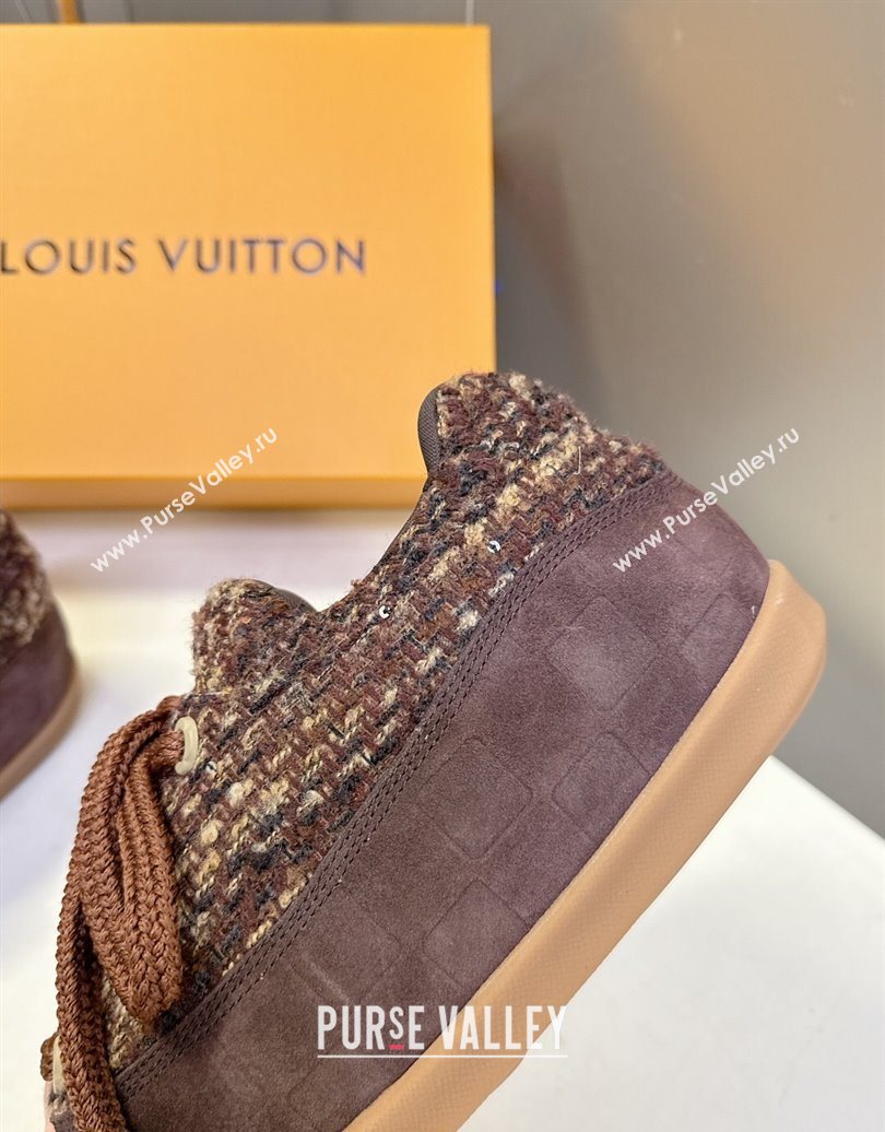 Louis Vuitton LV Yeti Lace Up Platform Shoe in Suede and Tweed Brown 1AIJDZ 2025 (MD-251022060)