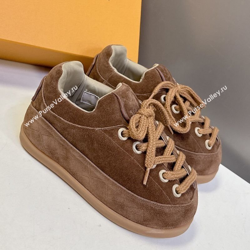 Louis Vuitton LV Yeti Lace Up Platform Shoe in Suede 1AIJDZ Brown2 2025 (MD-251022061)