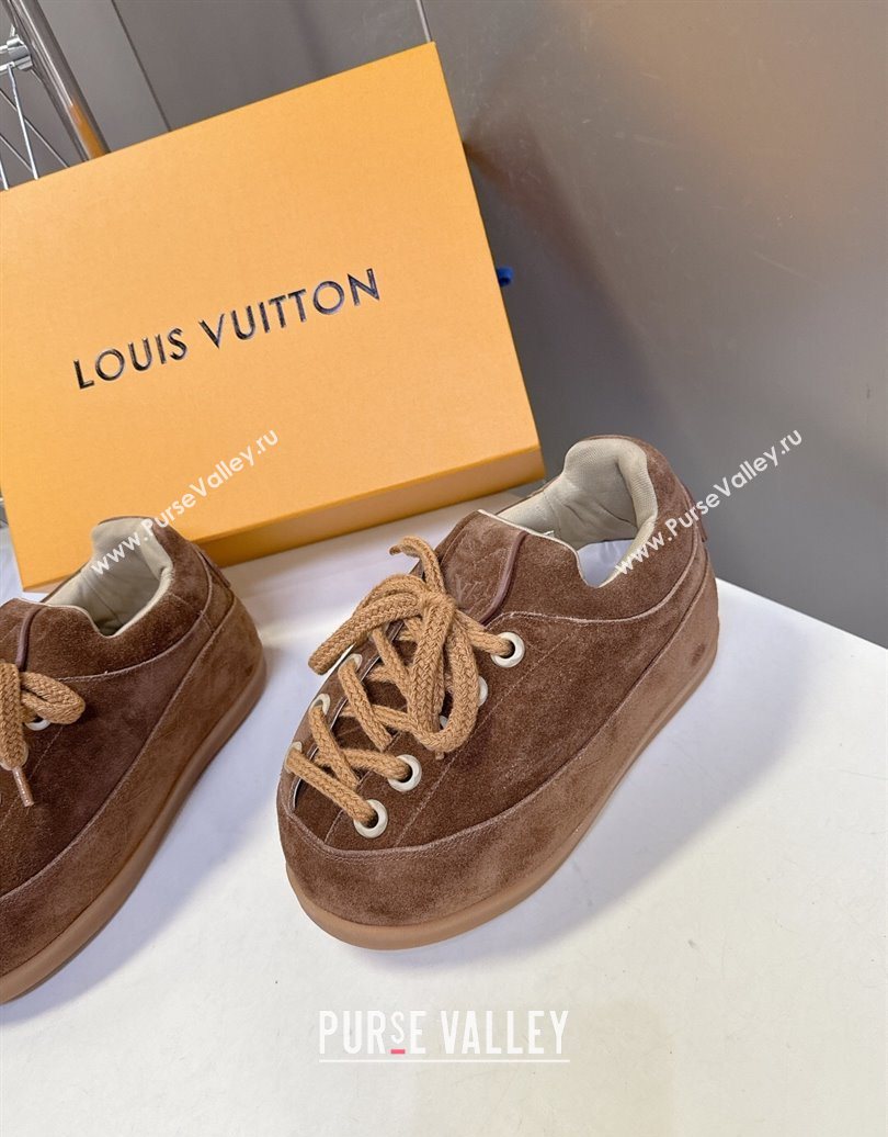 Louis Vuitton LV Yeti Lace Up Platform Shoe in Suede 1AIJDZ Brown2 2025 (MD-251022061)