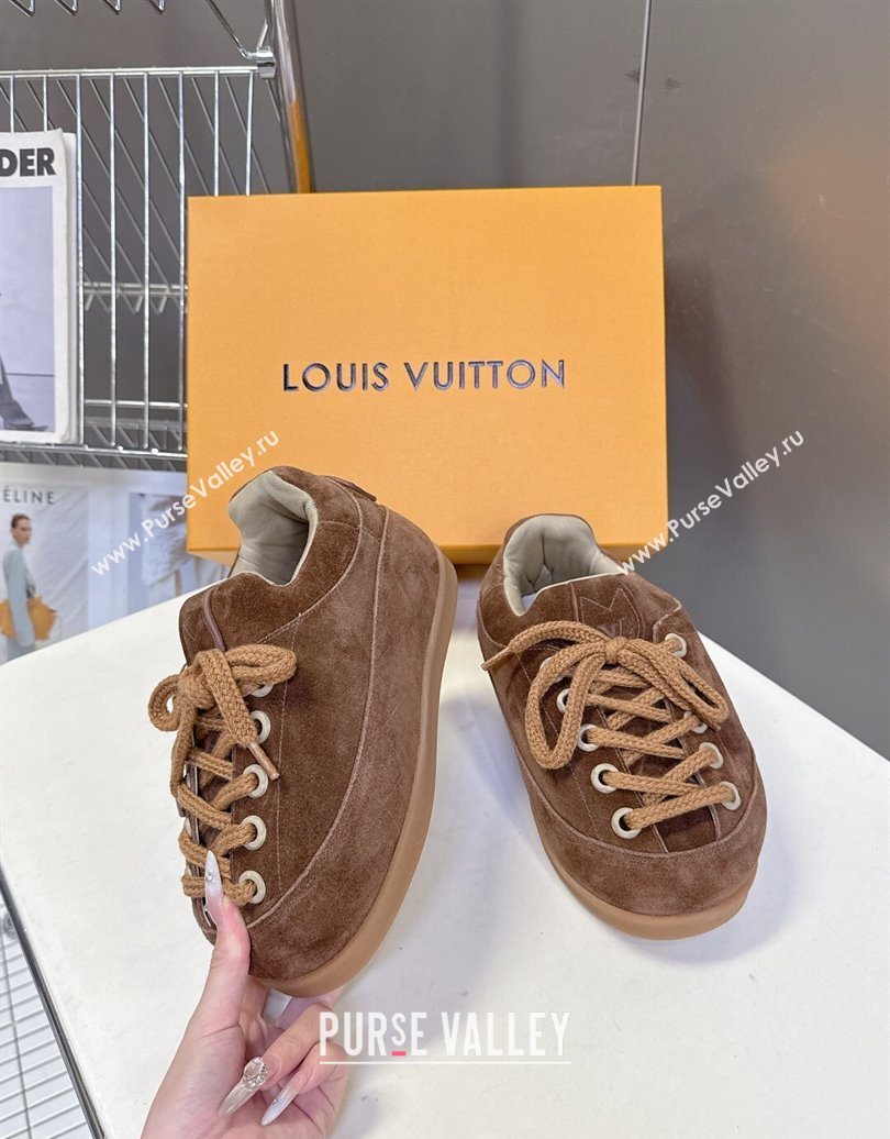 Louis Vuitton LV Yeti Lace Up Platform Shoe in Suede 1AIJDZ Brown2 2025 (MD-251022061)