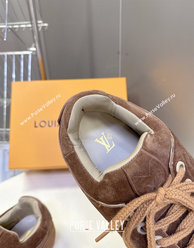 Louis Vuitton LV Yeti Lace Up Platform Shoe in Suede 1AIJDZ Brown2 2025 (MD-251022061)