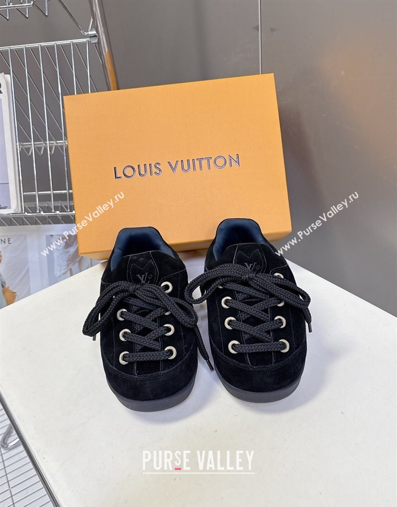 Louis Vuitton LV Yeti Lace Up Platform Shoe in Suede 1AIJDZ Black 2025 (MD-251022062)