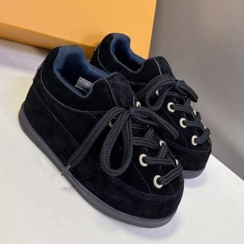 Louis Vuitton LV Yeti Lace Up Platform Shoe in Suede 1AIJDZ Black 2025 (MD-251022062)