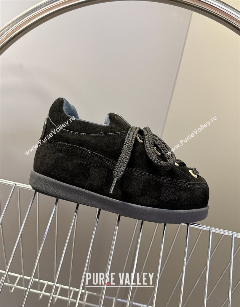 Louis Vuitton LV Yeti Lace Up Platform Shoe in Suede 1AIJDZ Black 2025 (MD-251022062)