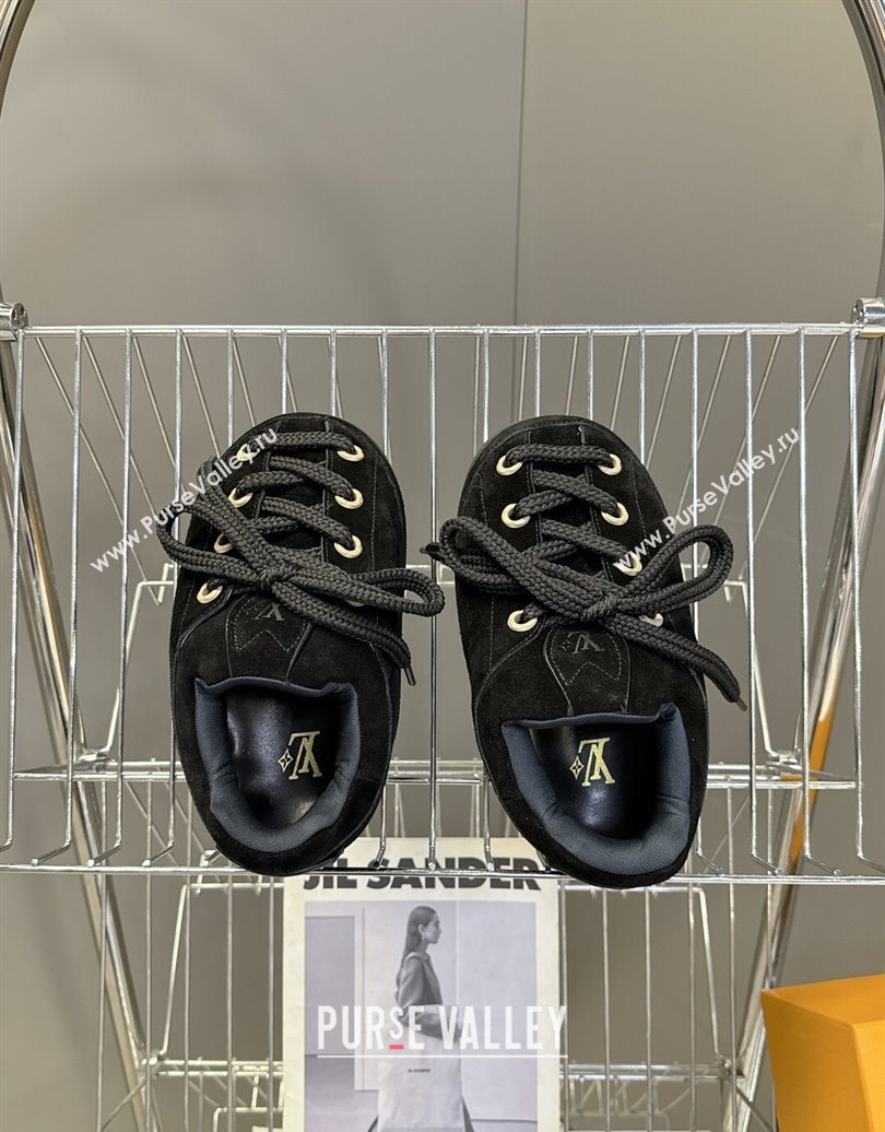 Louis Vuitton LV Yeti Lace Up Platform Shoe in Suede 1AIJDZ Black 2025 (MD-251022062)