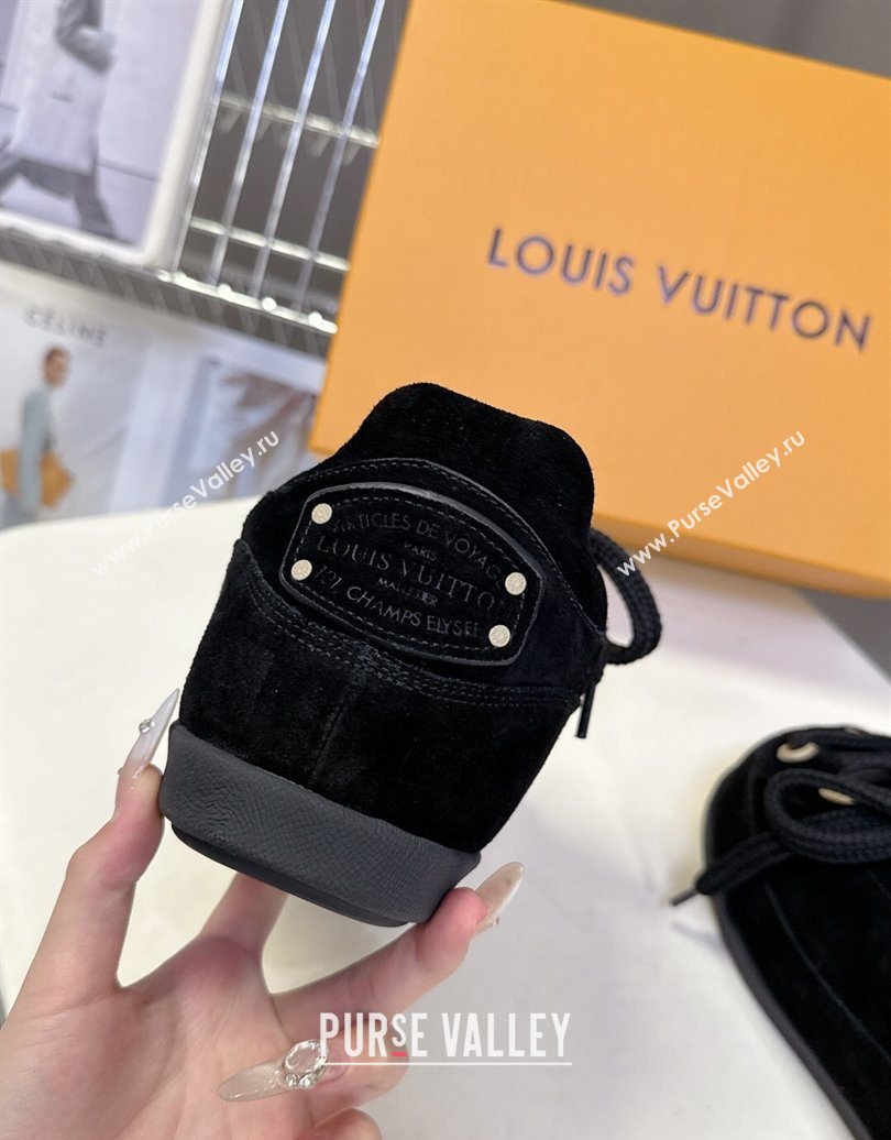 Louis Vuitton LV Yeti Lace Up Platform Shoe in Suede 1AIJDZ Black 2025 (MD-251022062)