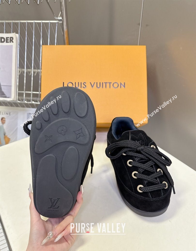 Louis Vuitton LV Yeti Lace Up Platform Shoe in Suede 1AIJDZ Black 2025 (MD-251022062)