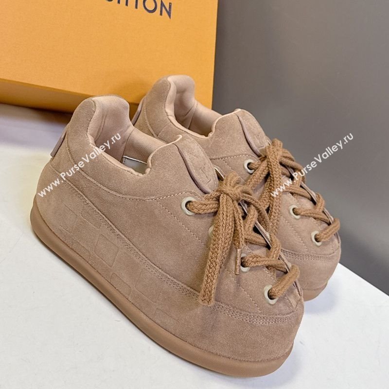 Louis Vuitton LV Yeti Lace Up Platform Shoe in Suede 1AIJDZ Beige 2025 (MD-251022063)