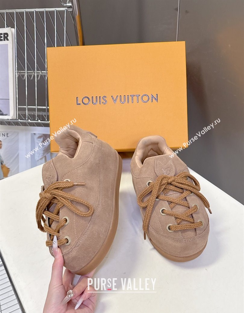 Louis Vuitton LV Yeti Lace Up Platform Shoe in Suede 1AIJDZ Beige 2025 (MD-251022063)