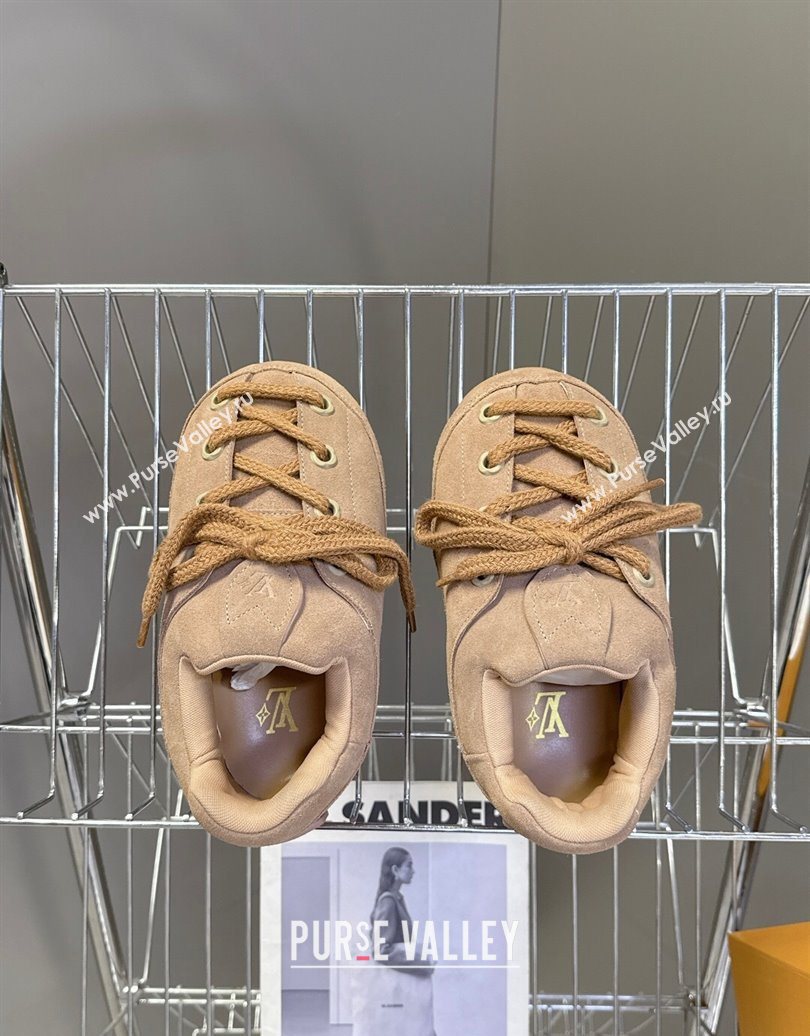 Louis Vuitton LV Yeti Lace Up Platform Shoe in Suede 1AIJDZ Beige 2025 (MD-251022063)