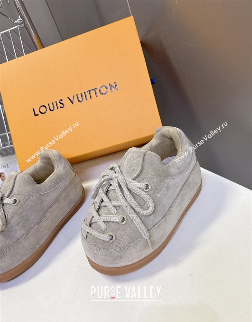 Louis Vuitton LV Yeti Lace Up Platform Shoe in Suede 1AIJDZ Grey 2025 (MD-251022064)