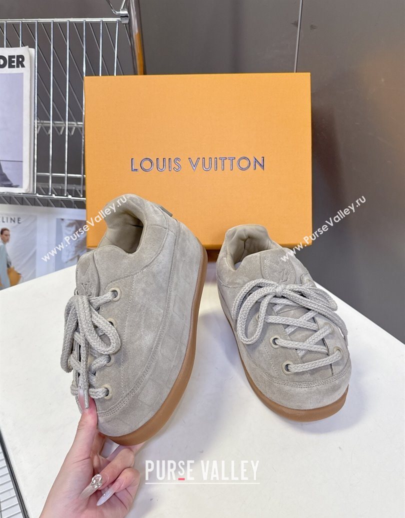 Louis Vuitton LV Yeti Lace Up Platform Shoe in Suede 1AIJDZ Grey 2025 (MD-251022064)