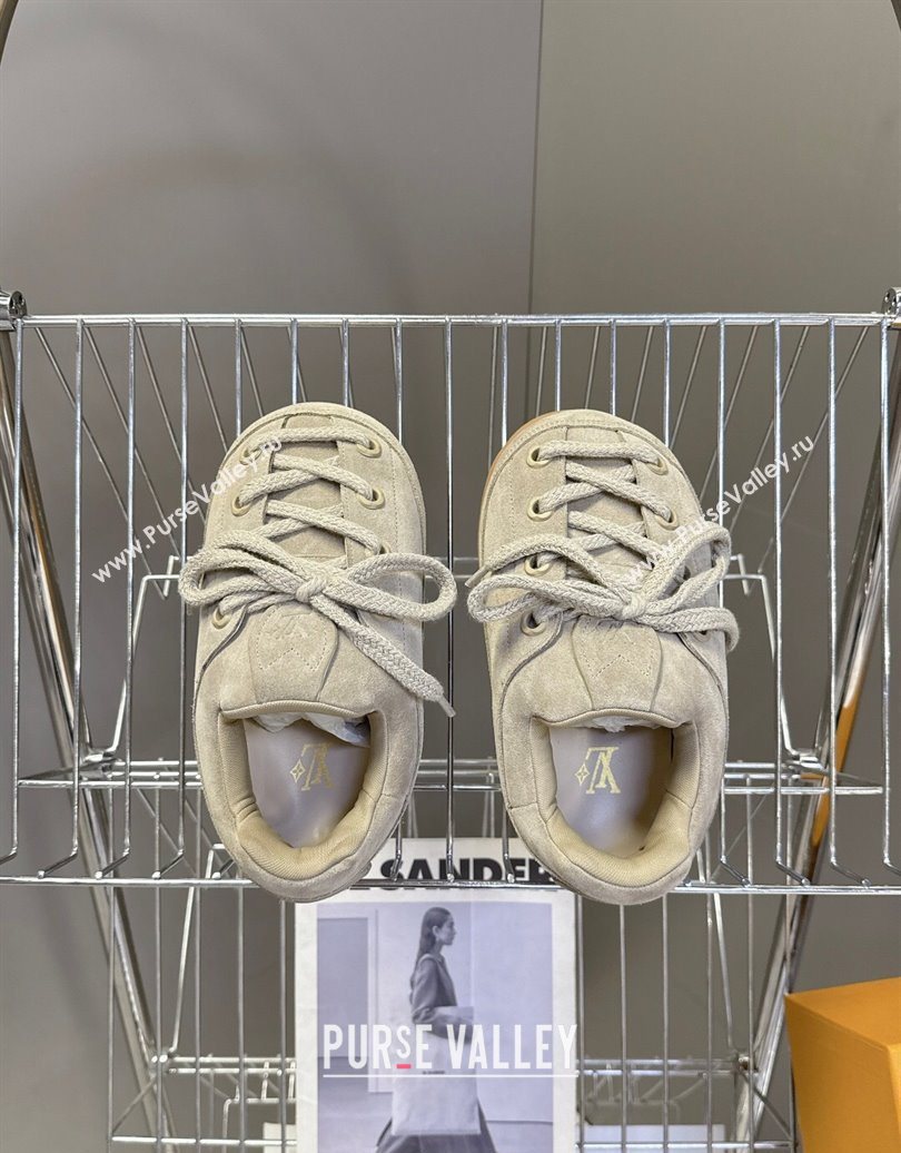 Louis Vuitton LV Yeti Lace Up Platform Shoe in Suede 1AIJDZ Grey 2025 (MD-251022064)