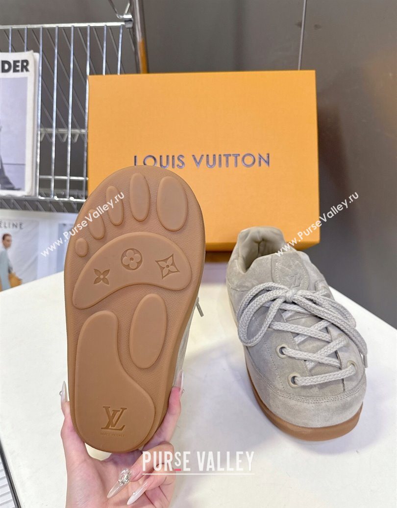 Louis Vuitton LV Yeti Lace Up Platform Shoe in Suede 1AIJDZ Grey 2025 (MD-251022064)