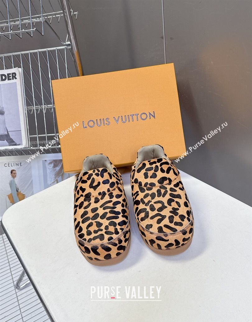 Louis Vuitton LV Yeti Slip On Platform Shoe in Leopard Print 1AIJD5 Yellow 2025 (MD-251022065)