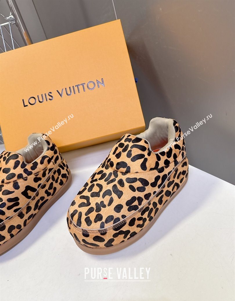 Louis Vuitton LV Yeti Slip On Platform Shoe in Leopard Print 1AIJD5 Yellow 2025 (MD-251022065)