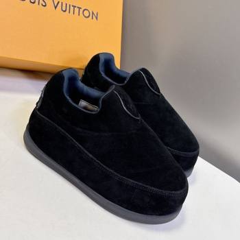 Louis Vuitton LV Yeti Slip On Platform Shoe in Suede 1AIJD5 Black 2025 (MD-251022066)