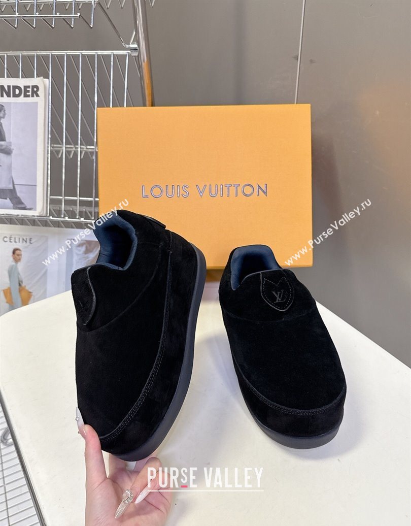 Louis Vuitton LV Yeti Slip On Platform Shoe in Suede 1AIJD5 Black 2025 (MD-251022066)