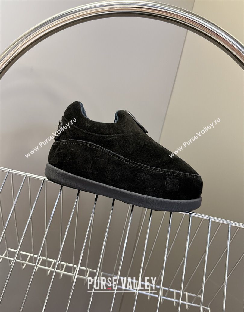 Louis Vuitton LV Yeti Slip On Platform Shoe in Suede 1AIJD5 Black 2025 (MD-251022066)