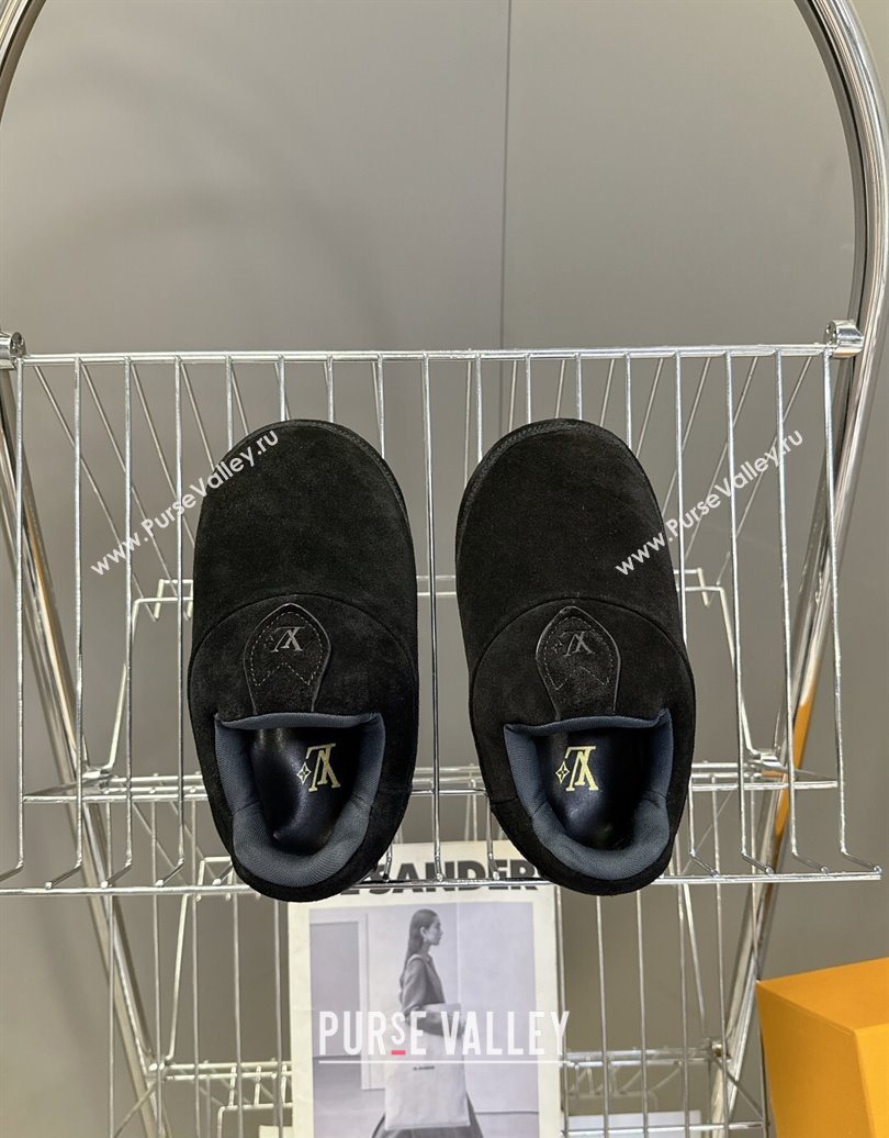 Louis Vuitton LV Yeti Slip On Platform Shoe in Suede 1AIJD5 Black 2025 (MD-251022066)