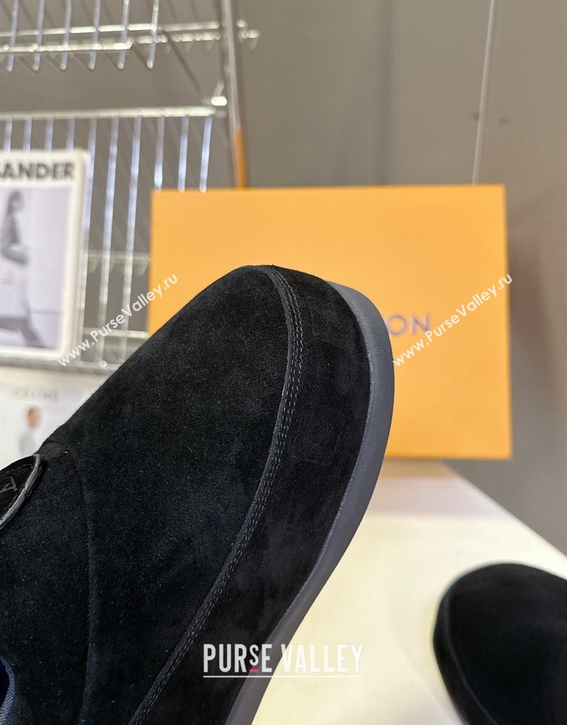 Louis Vuitton LV Yeti Slip On Platform Shoe in Suede 1AIJD5 Black 2025 (MD-251022066)