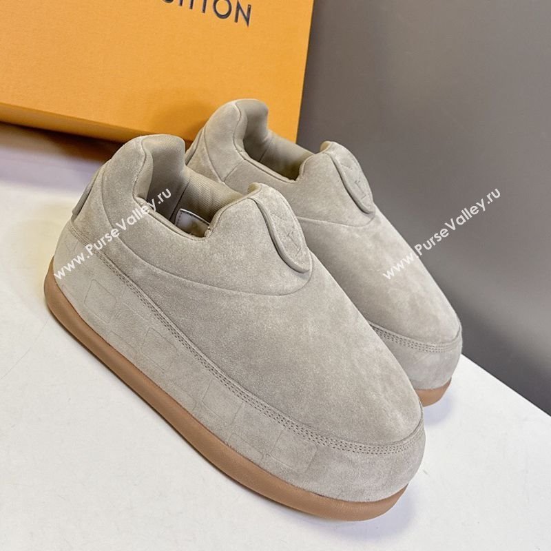 Louis Vuitton LV Yeti Slip On Platform Shoe in Suede 1AIJD5 Grey 2025 (MD-251022067)