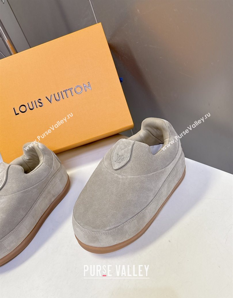 Louis Vuitton LV Yeti Slip On Platform Shoe in Suede 1AIJD5 Grey 2025 (MD-251022067)