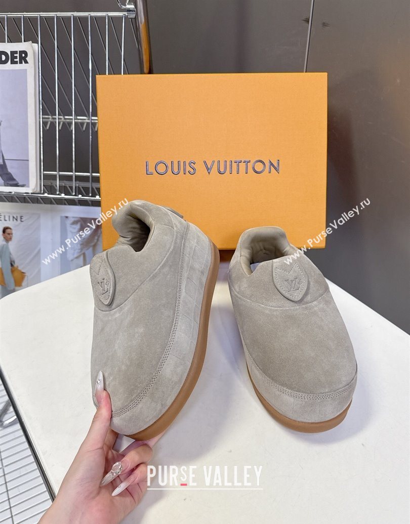 Louis Vuitton LV Yeti Slip On Platform Shoe in Suede 1AIJD5 Grey 2025 (MD-251022067)