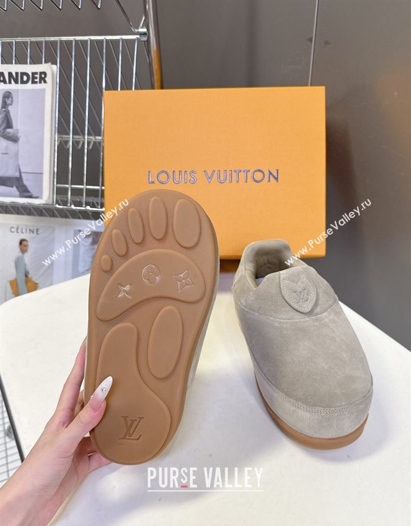 Louis Vuitton LV Yeti Slip On Platform Shoe in Suede 1AIJD5 Grey 2025 (MD-251022067)