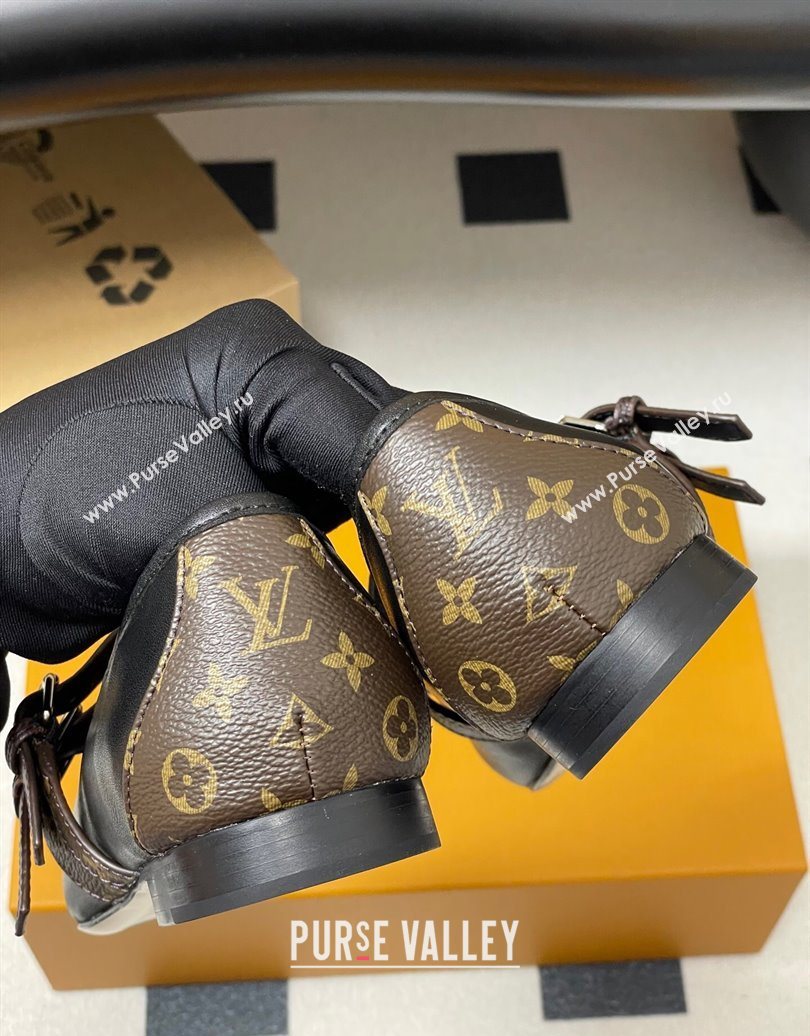 Louis Vuitton Ballet Ballerinas Flat in Leather and Buckle Strap 1AIS37 Black 2025 (MD-251022085)